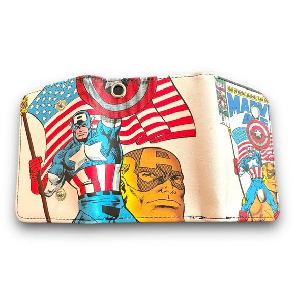 Mickey Mouse Neon Tri Fold Wallet & Captain America Trifold Chain Wallet - Picture 7 of 9